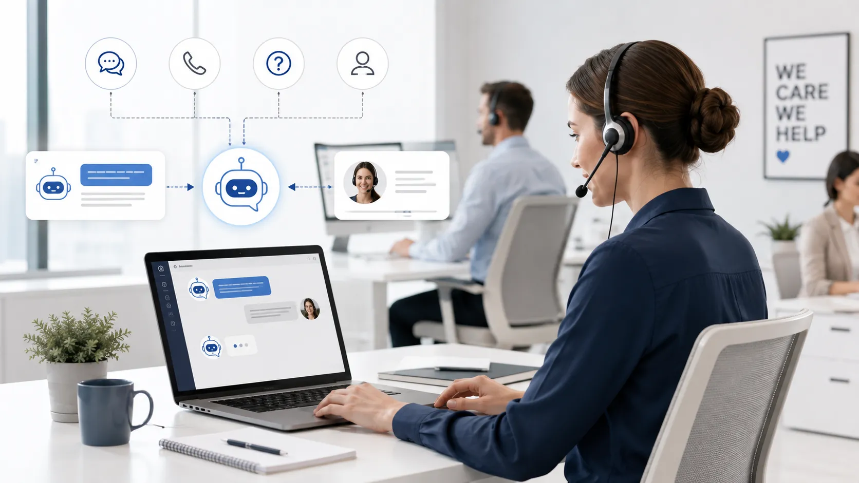 AI chatbot responding to common questions