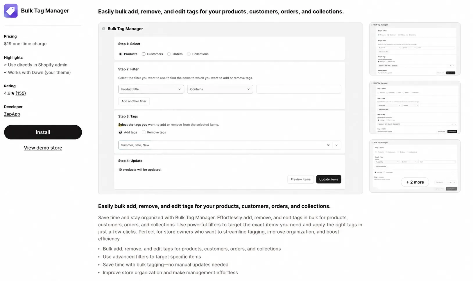 Bulk Edit Product Tags