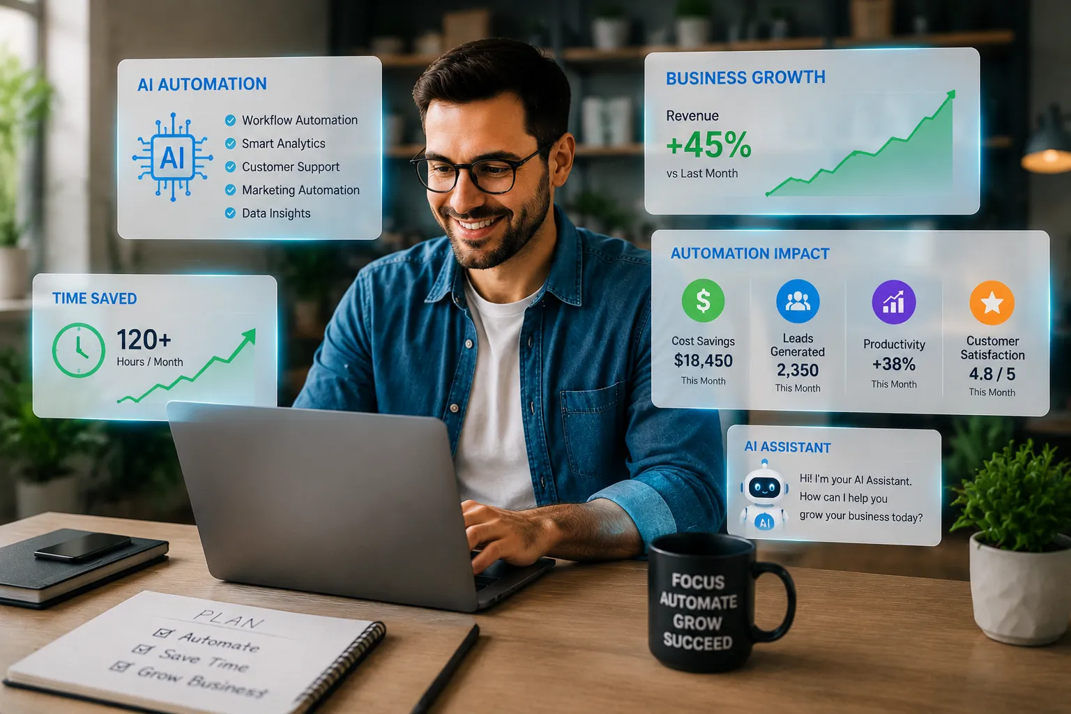 small-business-owner-using-ai-automation small business owner using ai automation