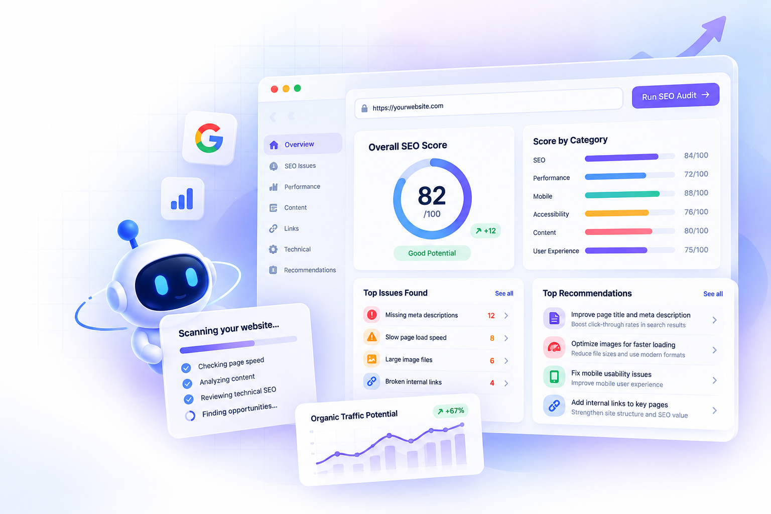 SEO strategy and search visibility illustration
